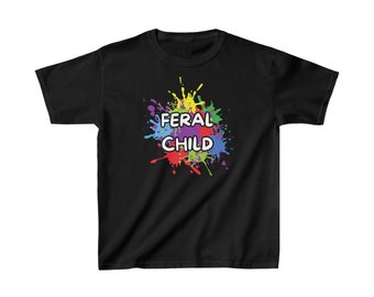 Katoenen Feral Child-T-shirt voor kinderen - grappig, gek, zacht