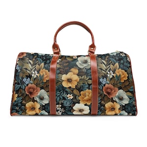 Chic Floral Waterproof Travel Bag - Stylish Luggage for Adventures, Weekend Getaways, Gym, Beach, Family Vacations, Vintage Print