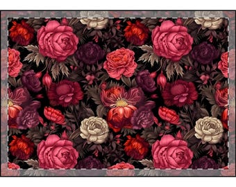 Floral Velveteen Plush Blanket: Cozy Throw, Elegant Home Decor