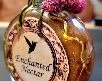 Enchanted Nectar Potion Bottle: Glass Witchy Boho Decor