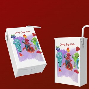 Juice box milk box with straw paper mockup and Templates