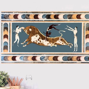 The Bull of Knossos from the famous ruins of Knossos, a beautiful fresco from the Ancient World