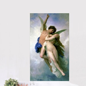 Psyche et L&#39;Amour by William Adolphe Bouguereau of about 1889, a depiction of the elopement of the Soul by Love in Greek Mythology