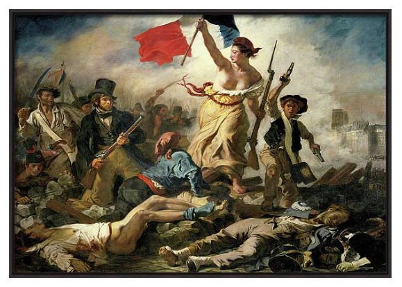 強運、に導く、絵画 ドラクロワ 「民衆を導く自由の女神」 フランス絵画14 ルーブル