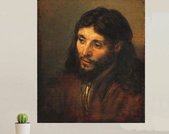 Head of Christ, or Face of Jesus, by Rembrandt van Rijn of about 1645 displayed in Staaliche Musee Preussischer, Berlin