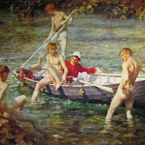 Henry Scott Tuke Art Print, Cornish Coast Scene