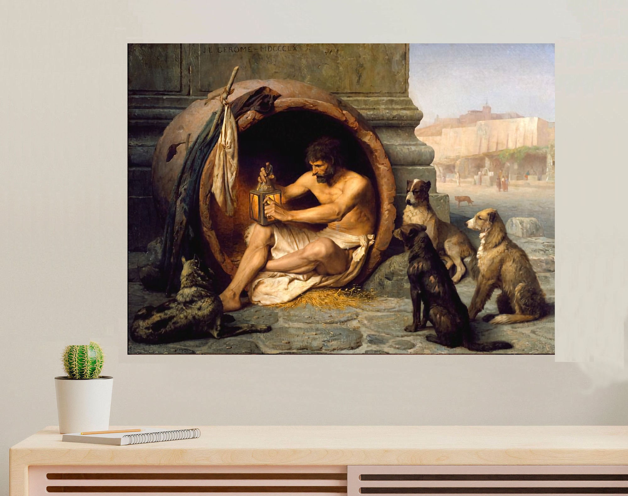 Jean-Leon Gerome、Anacreon: Cupidon s'enf The Story of Anacreon (Four Works): Cupid at the Door in a
