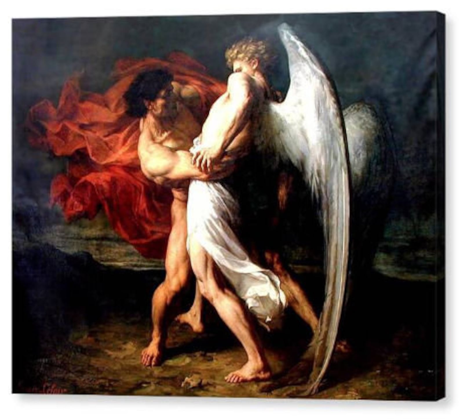 Jacob Wrestling With The Angel Of The Lord By Alexander Louis Leloir jacob-wrestling-with-the-angel-of-the-lord-by-alexander-louis-leloir