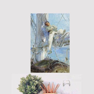A Sleeping Sailor by Henry Scott Tuke created in 1905, a English Impresisonist masterpiece by the Master of Falmouth