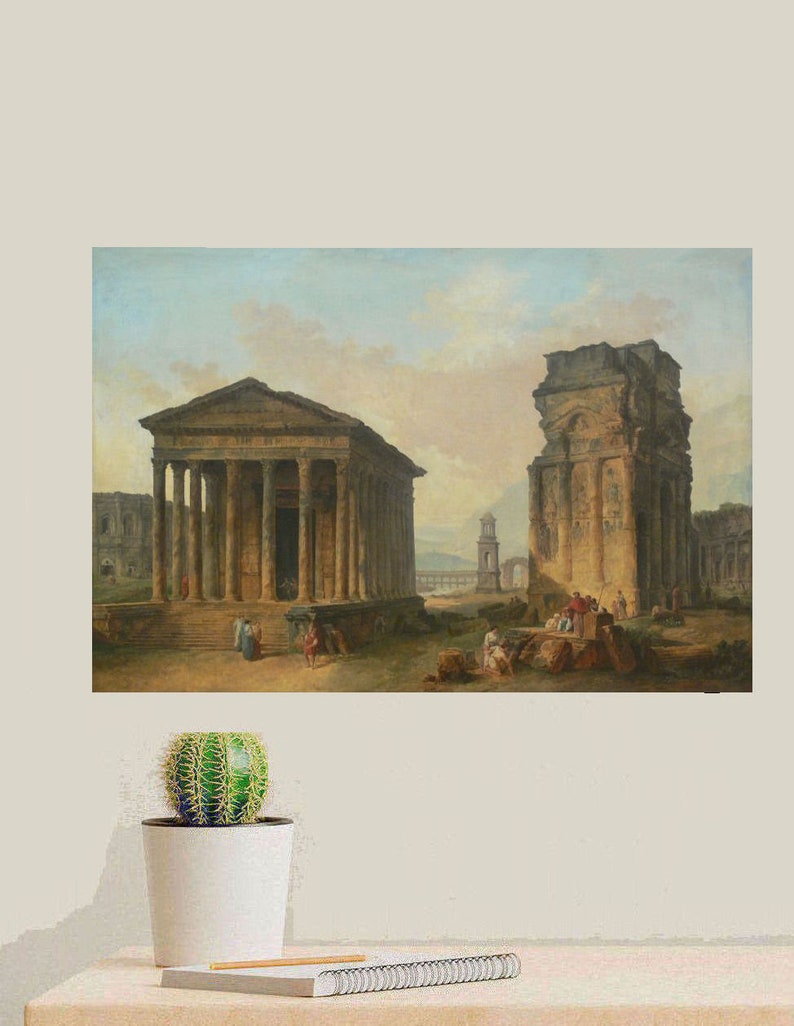 The Ruins of Nimes by Hubert Robert Created in 1789, a Magnificent ...