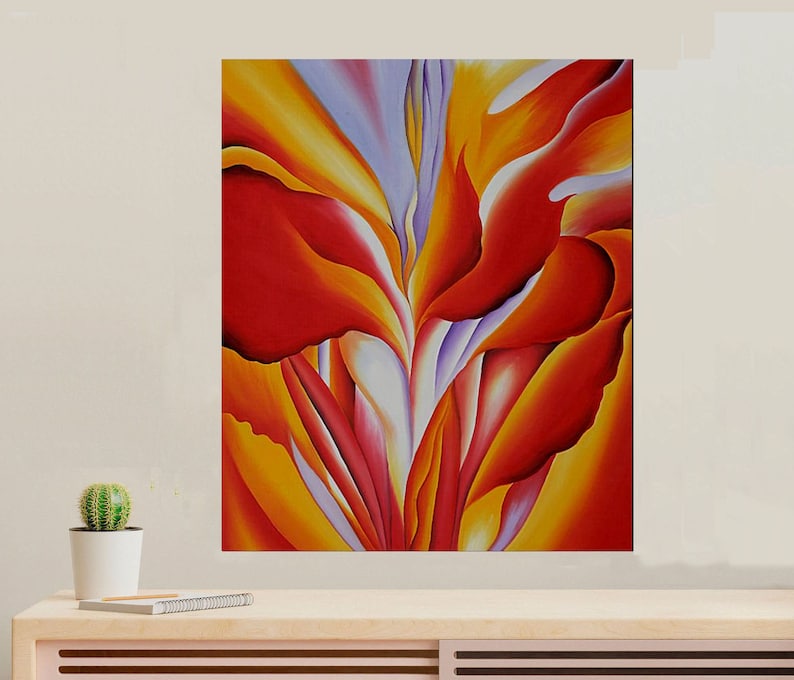 Red Canna by Georgia O'keefe of 1924, a Modernist Painting of an ...