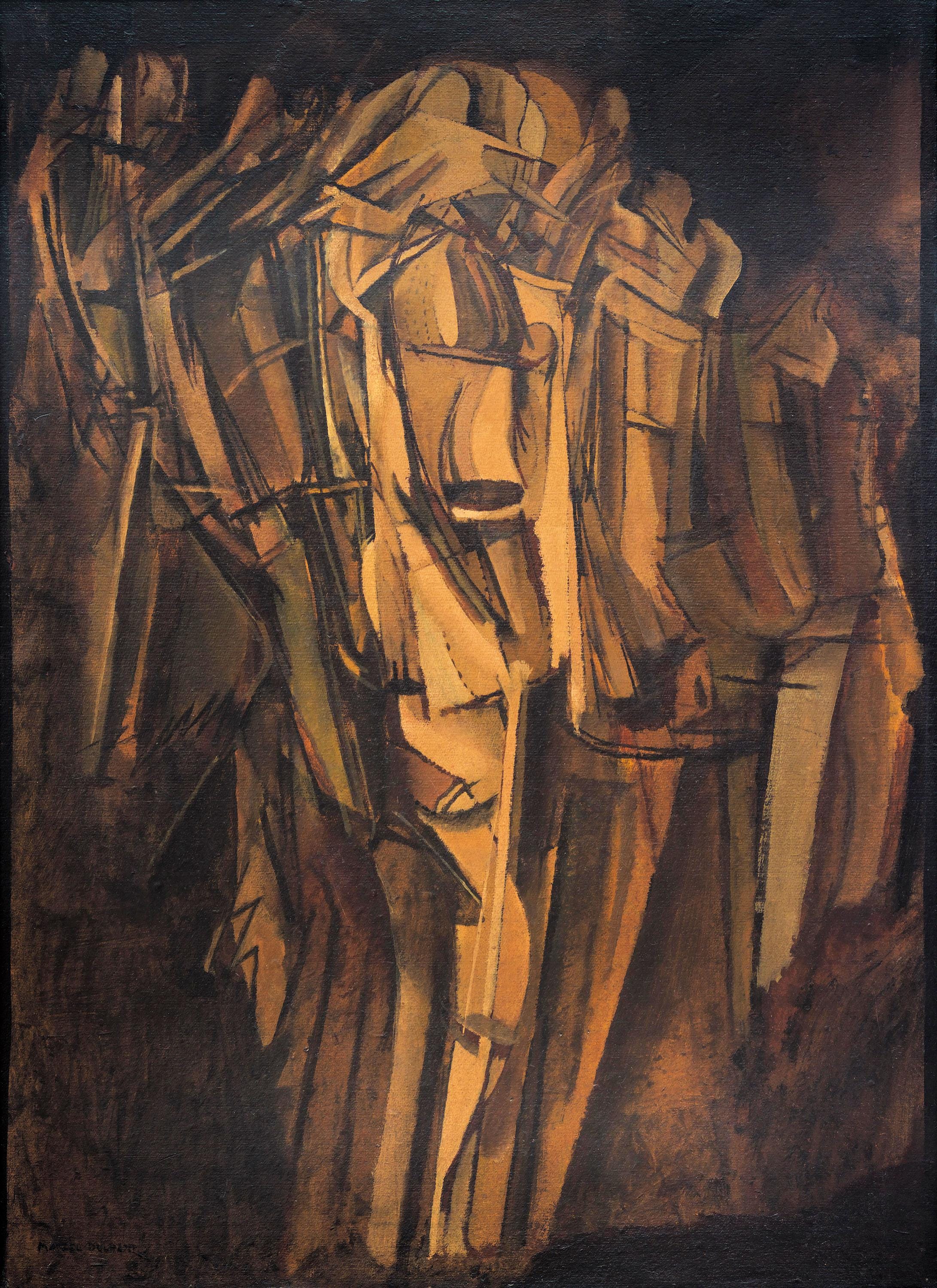 マルセル・デュシャン『電車に乗った悲しそうな若者』抽象画 - Etsy 日本