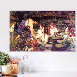 Hylas and the Nymphs di John William Waterhouse creato nel 1896 raffigurante il racconto mitologico greco del compagno perduto di Eracle