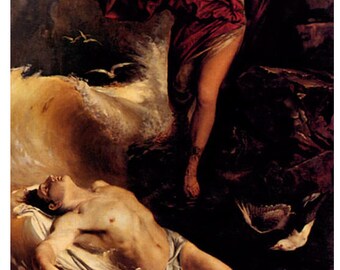 Ferdinand Keller Painting: Hero Finds Leander Art Print