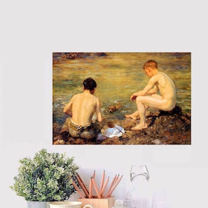Three Companions by Henry Scott Tuke created in 1905, a magnificent example of the work of the English Impressionist Master of Falmouth