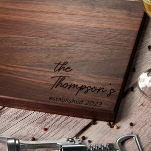 Personalized Cutting Board Wedding Gift, Walnut Charcuterie Board, Unique Christmas Gift, Bridal Shower, Engraved Engagement Present