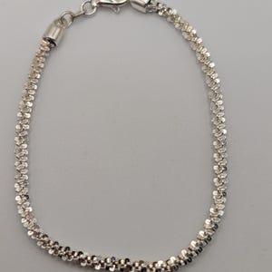 Vintage Italy Twisted Rope Sterling Silver Bracelet 7 1/2 Inches