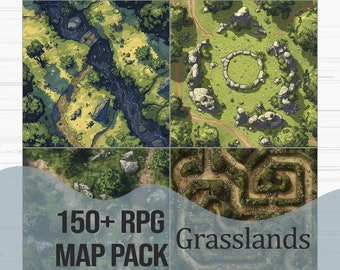 RPG Battlemap Pack - Grasslands | 100+ Maps for D&D, Pathfinder, and Other TTRPGS