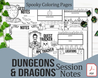 Printable RPG Journal + Quest Tracker | Haunted Castle Coloring Pages | Dungeons and Dragons 5e, Pathfinder, TTRPG - Digital Download