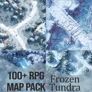 Pack de cartes de combat RPG - Toundra gelée | Plus de 100 cartes pour D&D, Pathfinder et autres TTRPGS