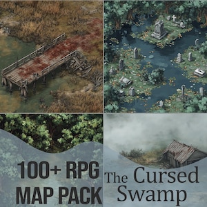RPG Map Pack - Cursed Swamp | 100+ Moor, Marsh und Wetland Themed Maps für D&D, Pathfinder und andere TTRPGS