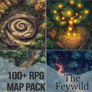 RPG Battlemap Pack - Feywild | 100+ kartor för D&D, Pathfinder, Daggerheart och andra TTRPG:er