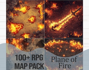 RPG Battlemap Pack - Plane of Fire | 100+ Maps for D&D, Pathfinder, and Other TTRPGS