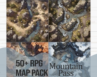 RPG Battlemap Pack - Mountain Pass | 50+ Maps for D&D, Pathfinder, and Other TTRPGS