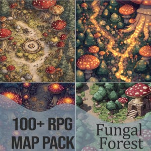 RPG Map Pack - Fungal Wald | 100+ Mushroom Forest Themed Maps für D&D, Pathfinder und andere TTRPGS