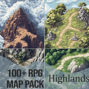 Pacote de mapas de batalha RPG - Highlands | Mais de 100 mapas para D&D, Pathfinder e outros TTRPGS