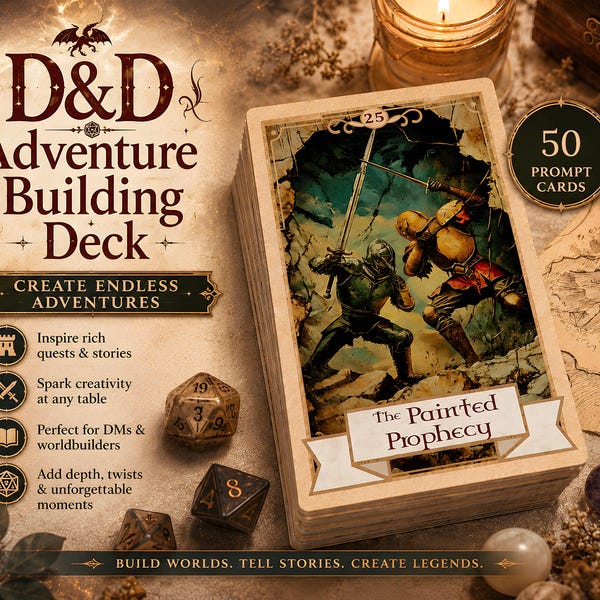 Seeds of Adventure - TTRPG Storytelling Deck | RPG Plot Hook Cards | GM Inspiration, Adventure Prompts for D&D, Pathfinder, Tabletop Games