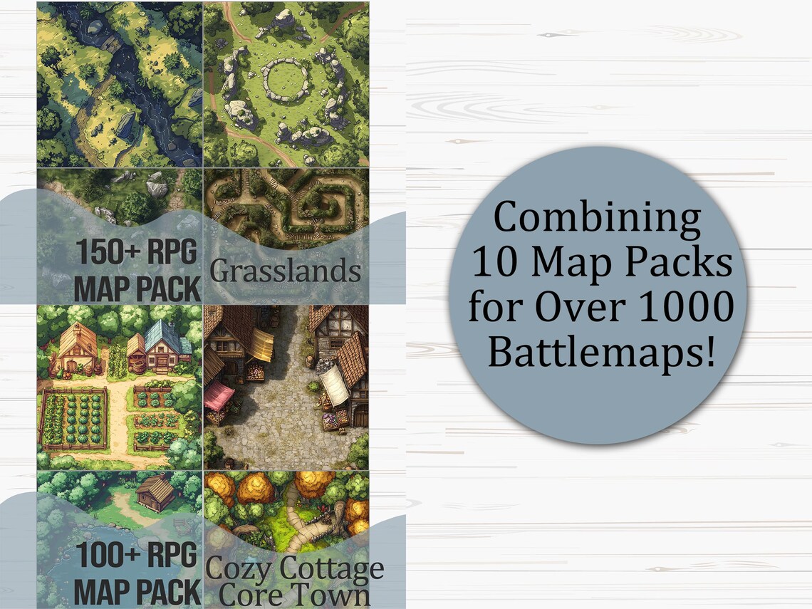 RPG Battlemap Pack Bundle Volume 01 | 1000+ Maps for D&D, Pathfinder ...