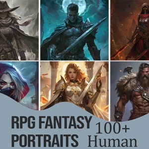 RPG Character Art Pack - Human | 100+ Fantasy Portraits for D&D, Pathfinder, and Other TTRPGS