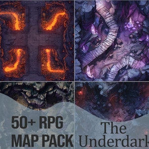 Pack de cartes de combat RPG - L'Outreterre | Plus de 50 cartes pour D&D, Pathfinder et autres TTRPGS