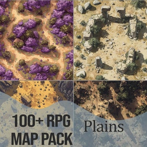 Paquete de mapas de batalla RPG: Llanuras / Más de 100 mapas para D&D, Pathfinder y otros TTRPGS