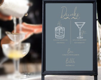 Wedding Drinks Sign - Dusk Range