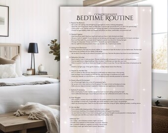 Bedtime Routine Checklist, Sleep Routine Visual (Printable & Editable)