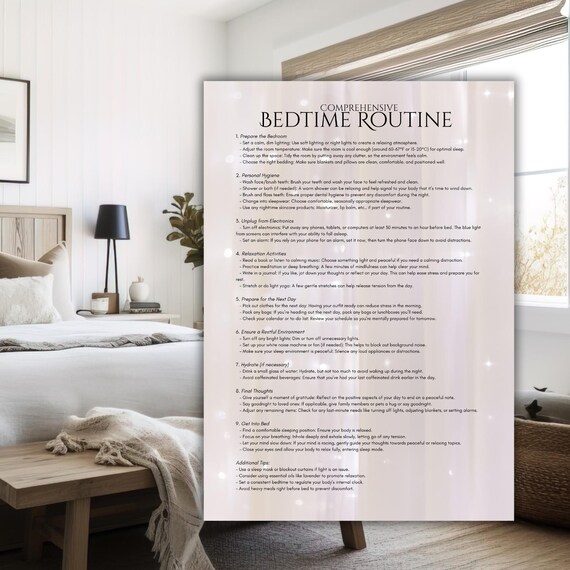 Bedtime Routine Checklist, Sleep Routine Visual (Printable & Editable)