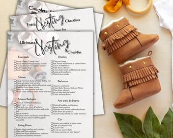 Ultimate Nesting Checklist Printable for Expecting Parents | Pregnancy Prep & Baby Arrival Planner To-Do List