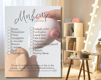 Ultimate Makeup Checklist Printable for Beginners | Beauty Essentials Guide & Cosmetic Routine Planner