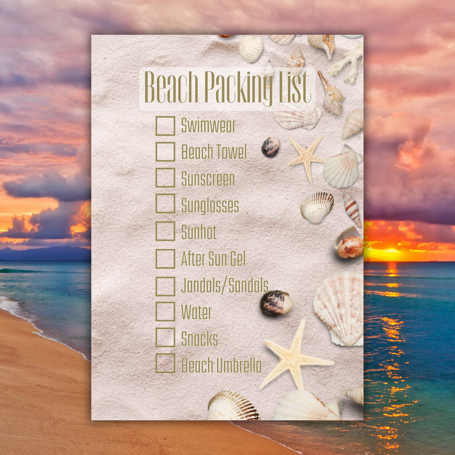 A4 Coastline Printable Checklist, Editable Beach Holiday Packing List ...