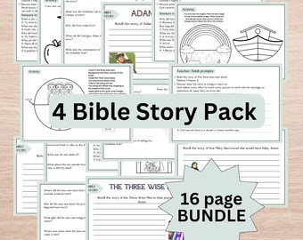 Kids Bible Story Activity Sheets, Character Study (Digital Download)