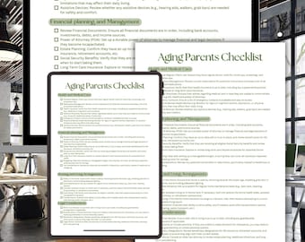 Aging Parents Checklist Printable | Elderly Care Planning Guide and Caregiver Organizer | Daily Support Tracker