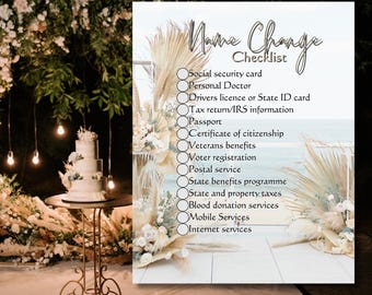 Complete Name Change Checklist Printable | Legal Guide & Document Update Tracker