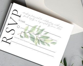 Editable Wedding RSVP - Grace Range