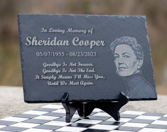 Personalized Memorial Rectangle Slate Sign, Custom Engraved In Loving Memory Garden Stone, Funeral Cemetery Plaque, Loss of Loved One Gift