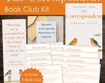 The Correspondent Book Club Kit and Discussion Guide | The Correspondent by Virginia Evans Custom-Made Bookmark and Quote Printables