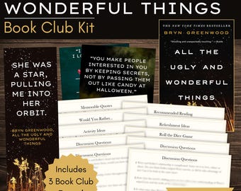 All The Ugly and Wonderful Things Book Club Kit en discussiegids met op maat gemaakte bladwijzer en quote-afdrukbare items