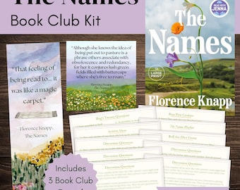The Names Book Club Kit and Discussion Guide | The Names by Florence Knapp Book Group Questions | Custom-made Bookmark and Quote Printables