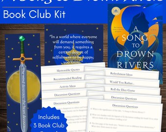 Kit para Clube de Leitura e Guia de Discussão de "Uma Canção para Afogar Rios" | Marcador de Páginas Personalizado e Citações para Imprimir de "Uma Canção para Afogar Rios", de Ann Liang
